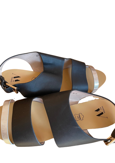 🖤 Sandales Compensées Cuir Noir Pointure 41 🖤