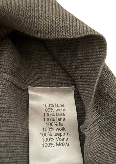 🧶 Pull gris 100% laine – Taille 38 ✨