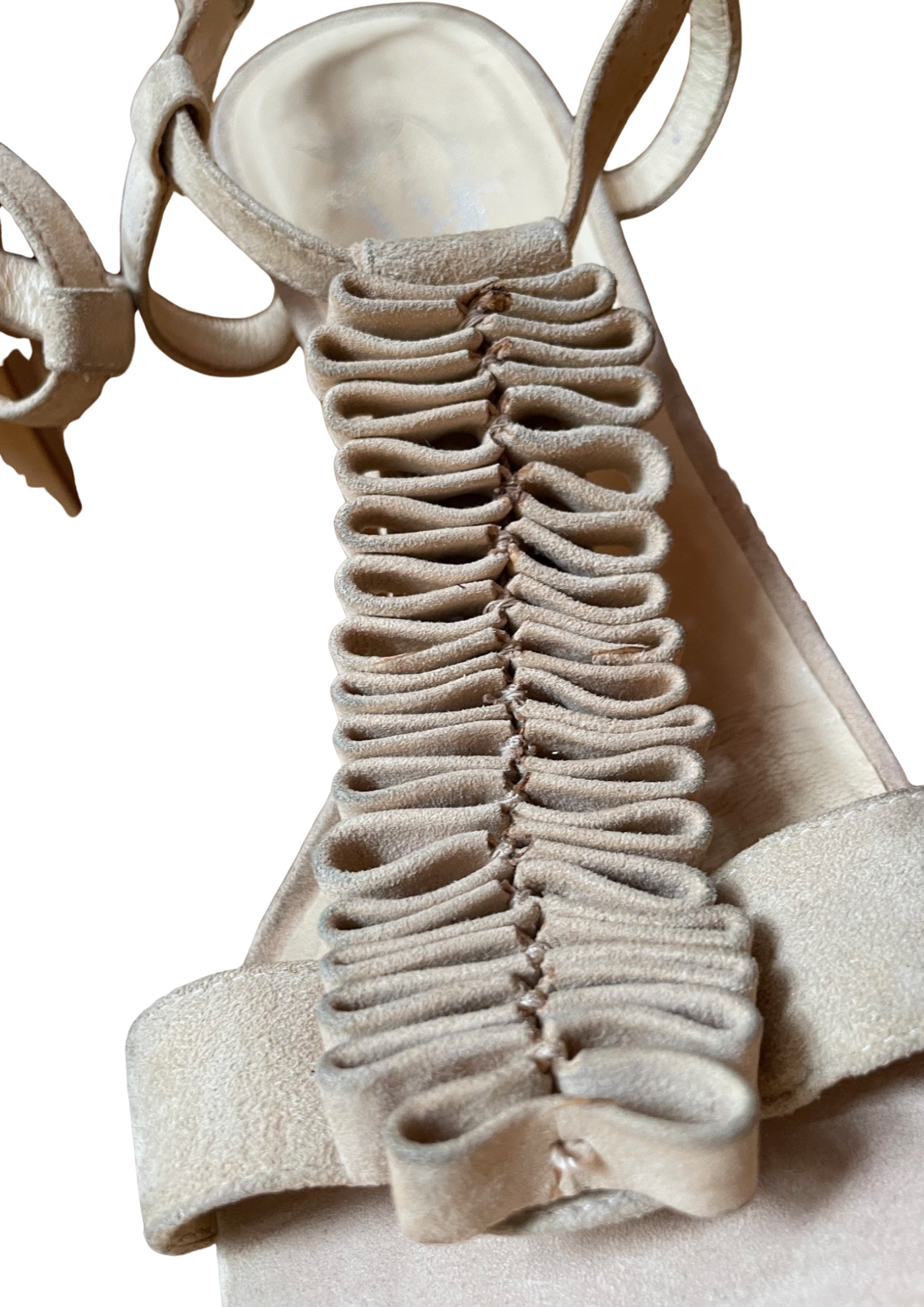 👠 Sandales “Vero Cuoio” T-strap Suédé Beige Pointure 38 👠