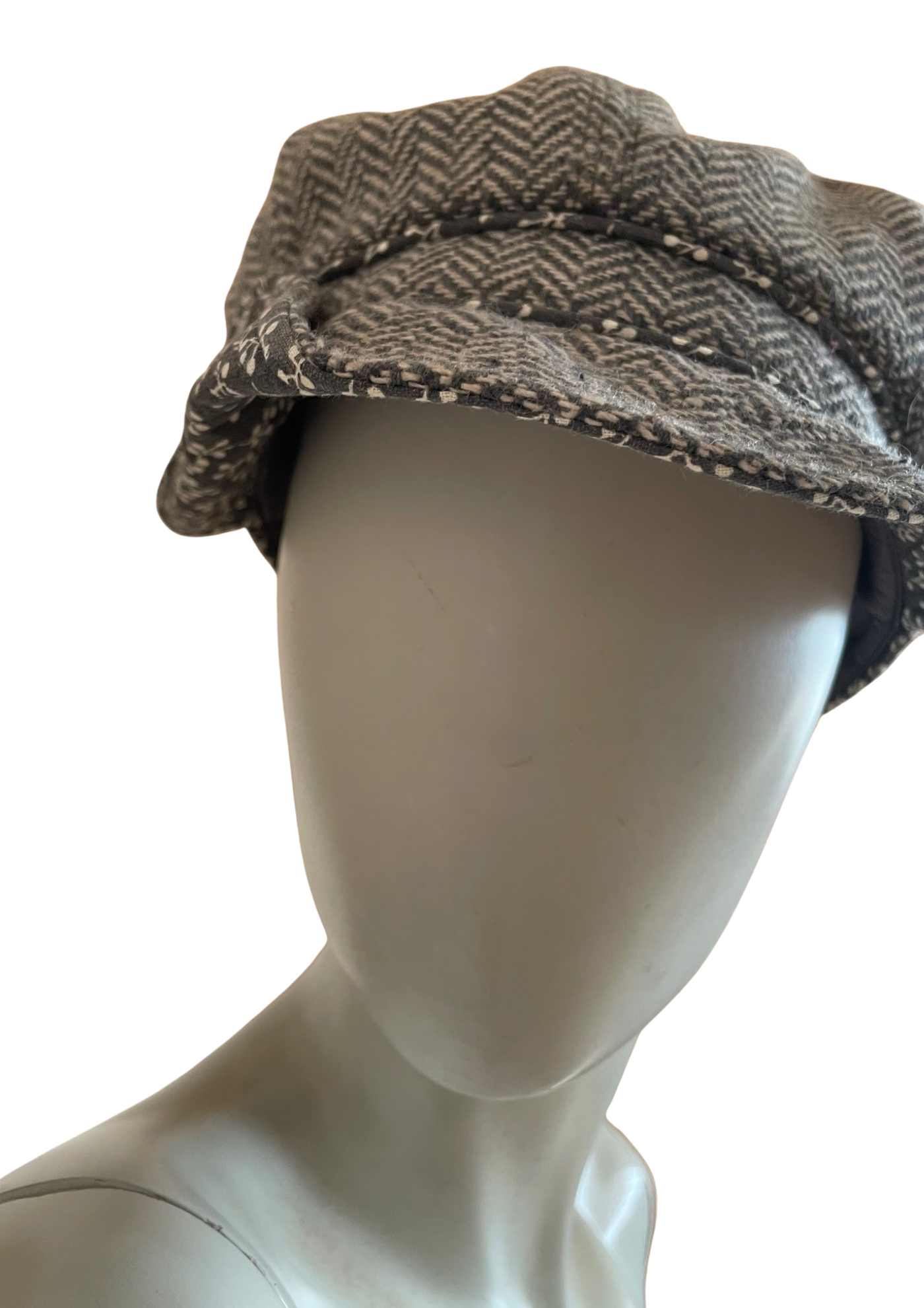 🧢✨ Casquette Gavroche – Motif chevrons chic Taille M (Neuve) 🌿🤎