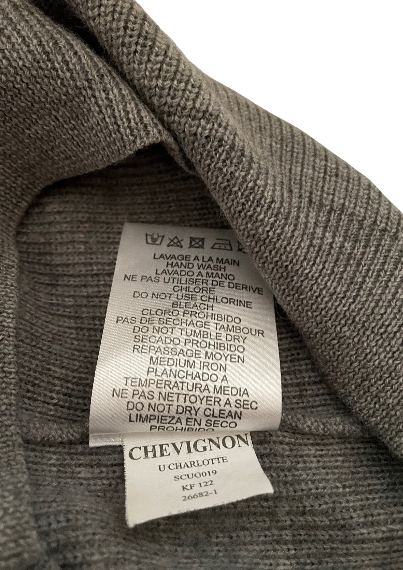 🧶 Pull gris 100% laine – Taille 38 ✨