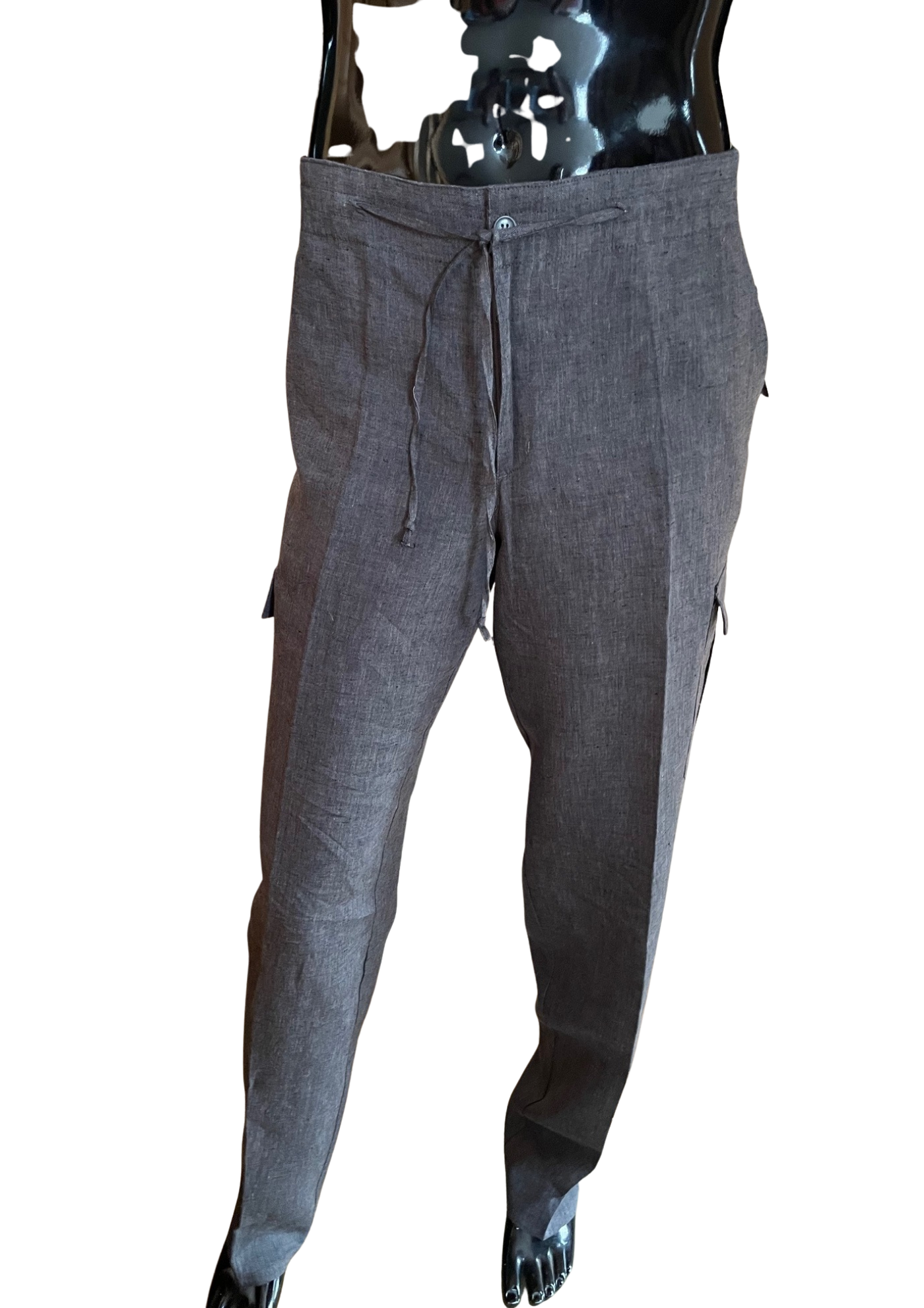 👖 Pantalon en lin gris Taille L (Neuf)👖