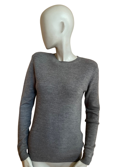 🧶 Pull gris 100% laine – Taille 38 ✨