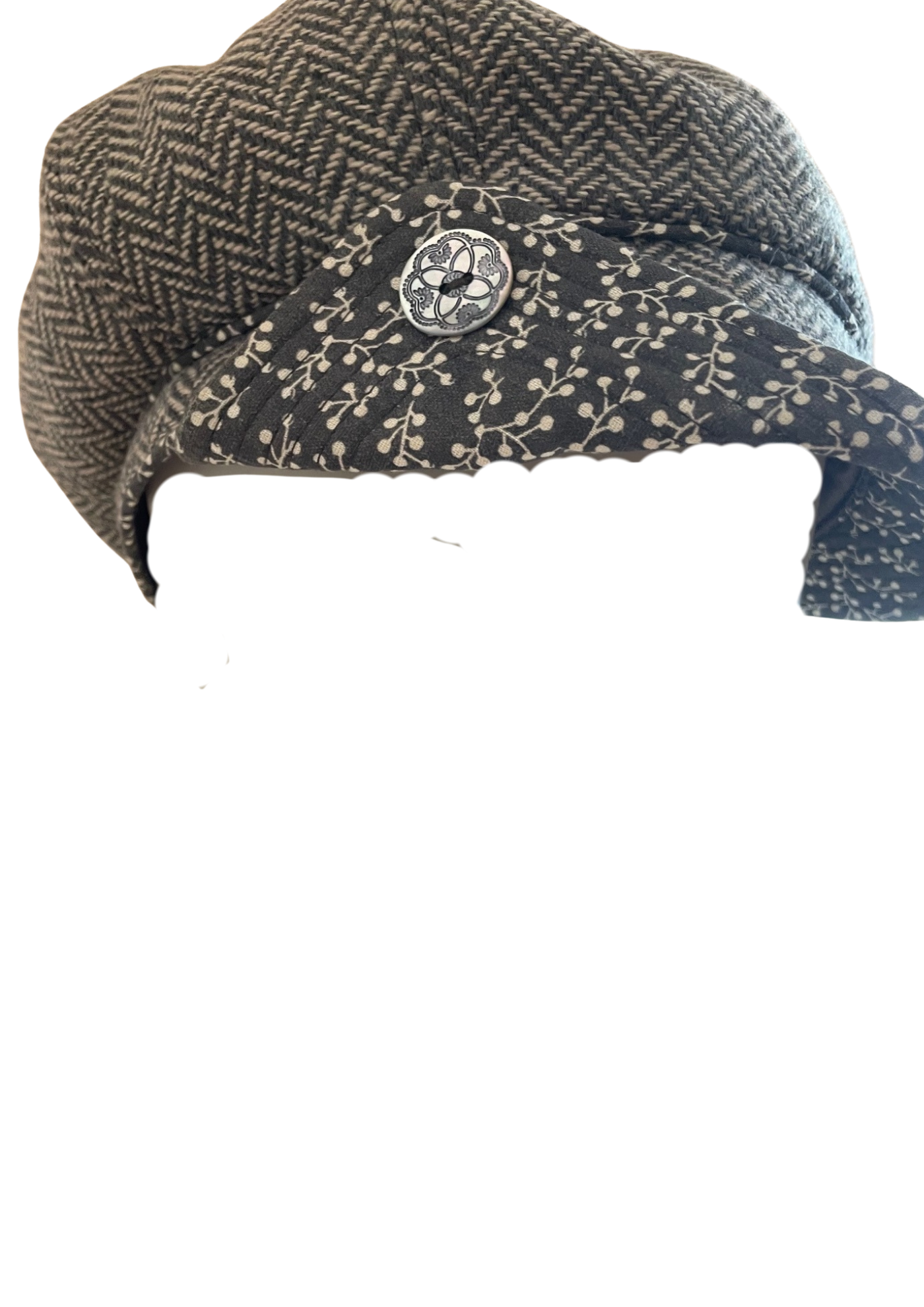 🧢✨ Casquette Gavroche – Motif chevrons chic Taille M (Neuve) 🌿🤎