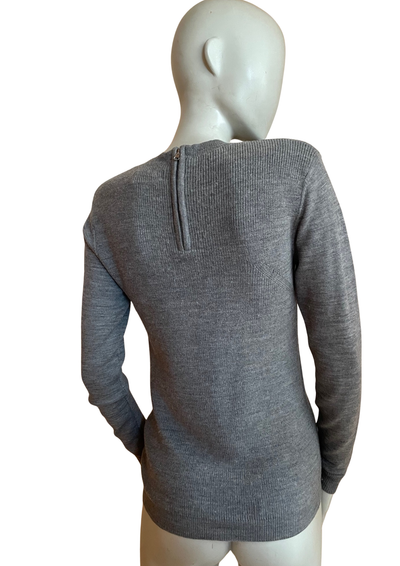 🧶 Pull gris 100% laine – Taille 38 ✨