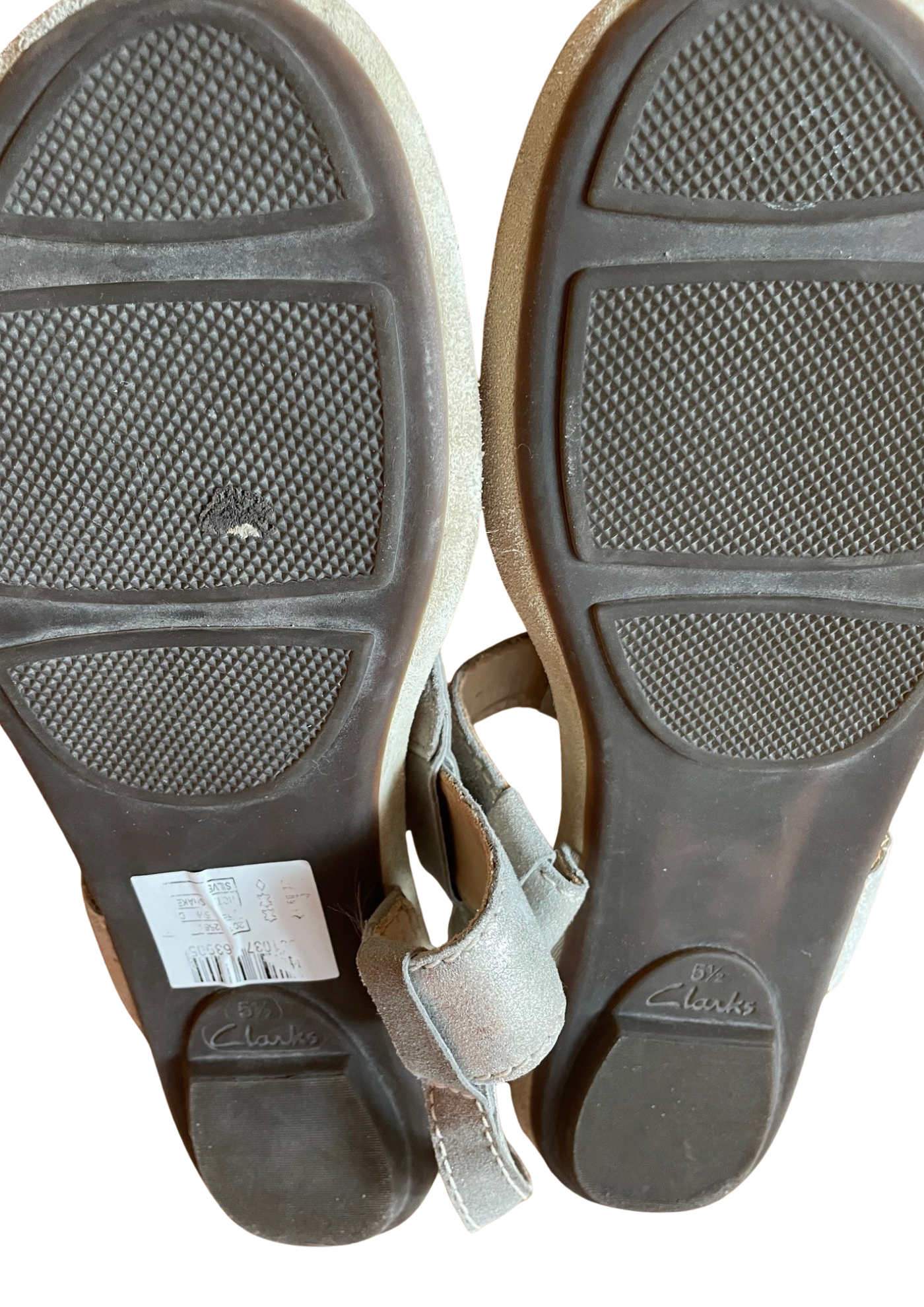 Sandales T-Bar Cuir Gris Pointure 39 👡✨