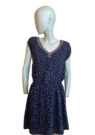 👗 Robe courte bleu marine à pois – Taille 36