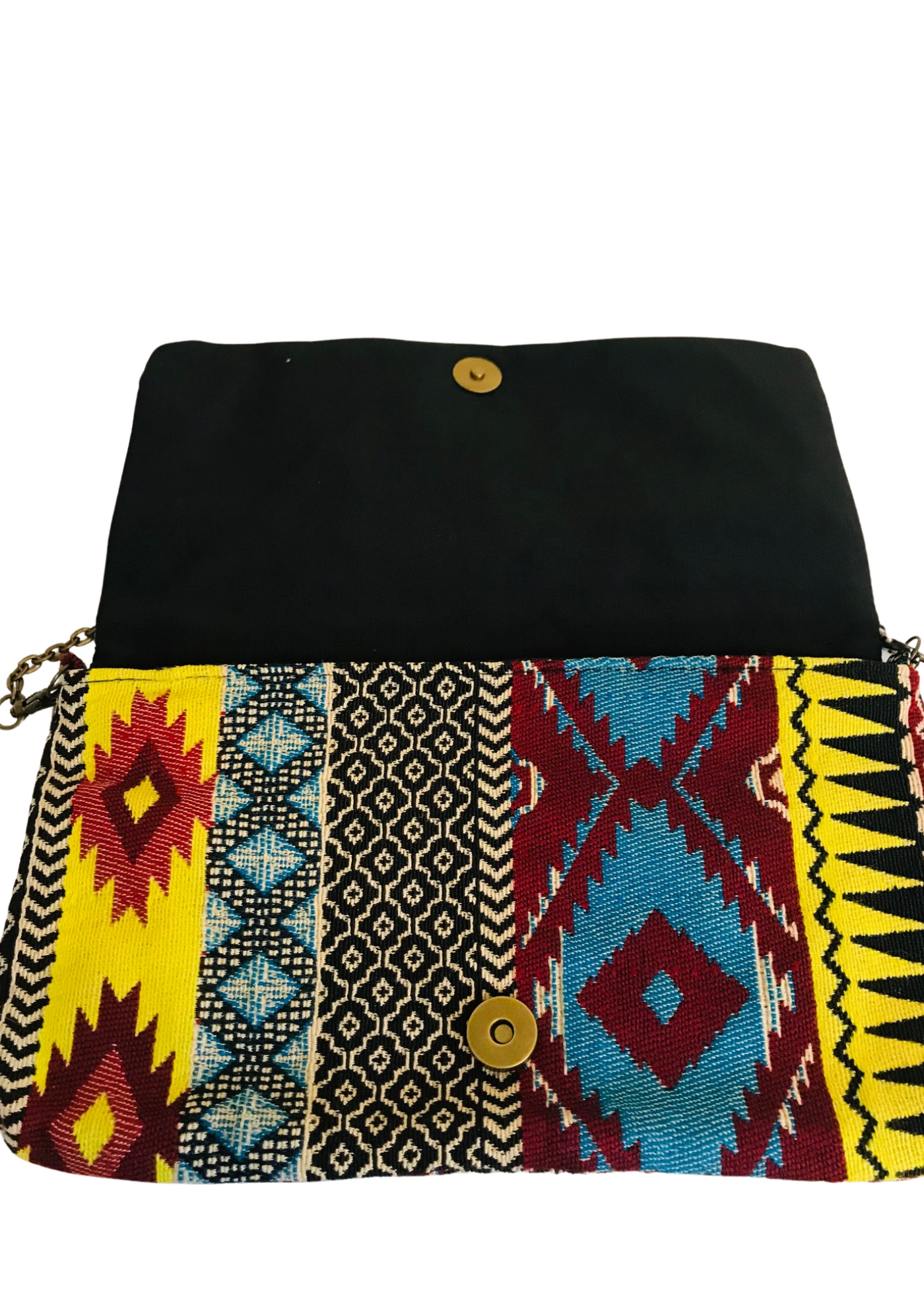 Pochette Motifs Ethniques & Chaîne Bronze 👜