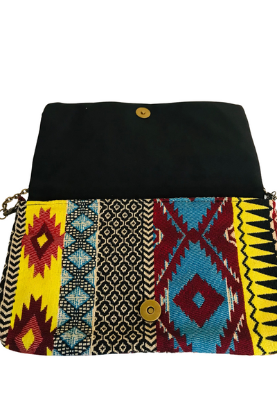 Pochette Motifs Ethniques & Chaîne Bronze 👜