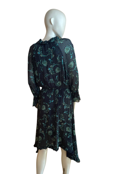 Robe midi bohème imprimé cachemire – Taille 40 👗