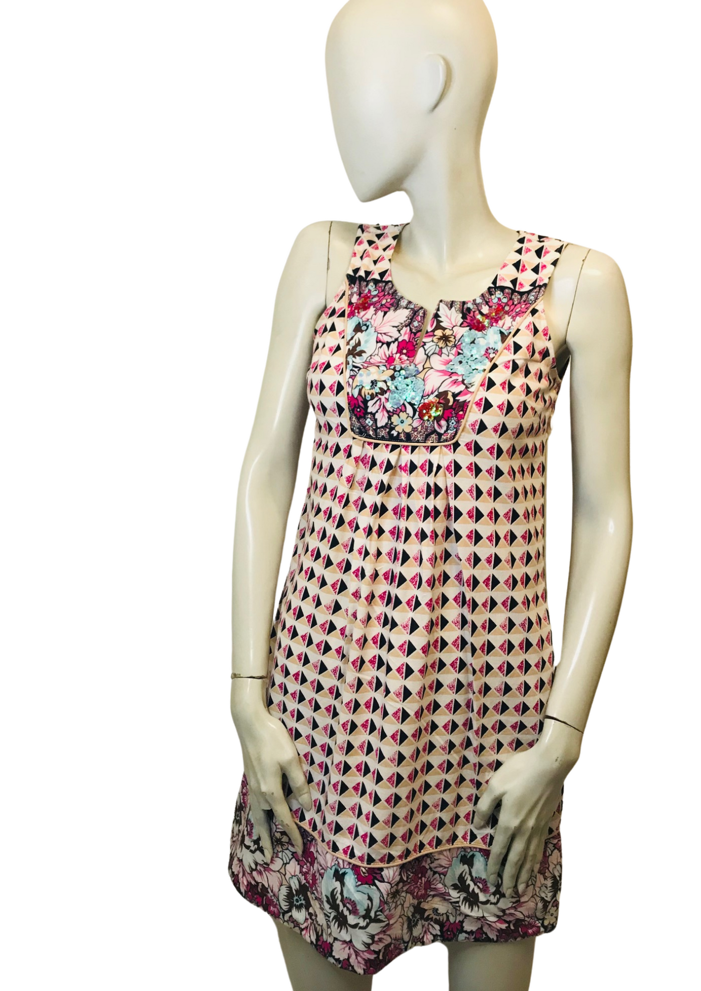 Robe à motifs avec plastron Taille 36