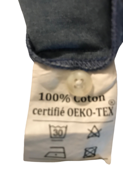 👔 Chemise en Jean  👕 100% Coton Certifié OEKO-TEX 🌿 Taille S