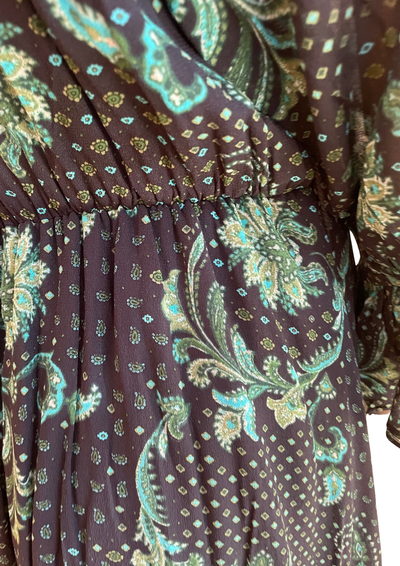 Robe midi bohème imprimé cachemire – Taille 40 👗