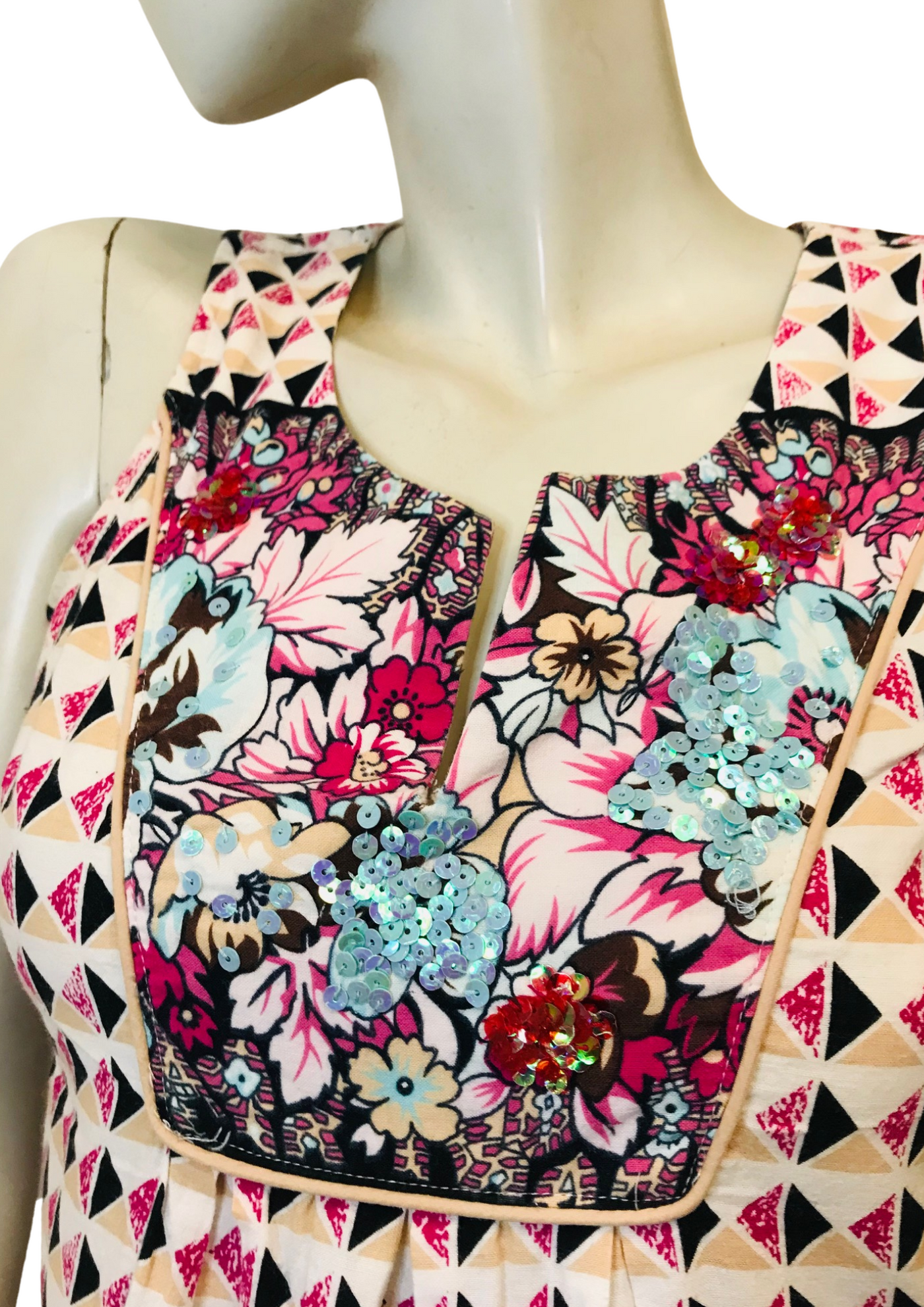 Robe à motifs avec plastron Taille 36
