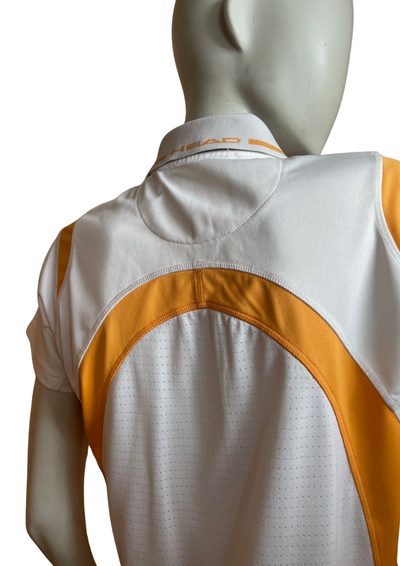 🌟 Polo sportif blanc et orange Taille 42 🌟
