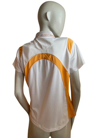 🌟 Polo sportif blanc et orange Taille 42 🌟