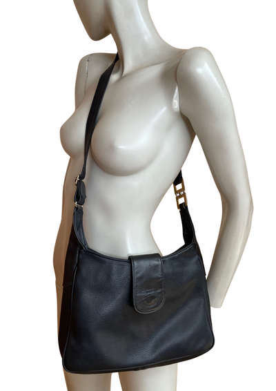 👜 Sac bandoulière en cuir noir – Élégance française 🖤🇫🇷