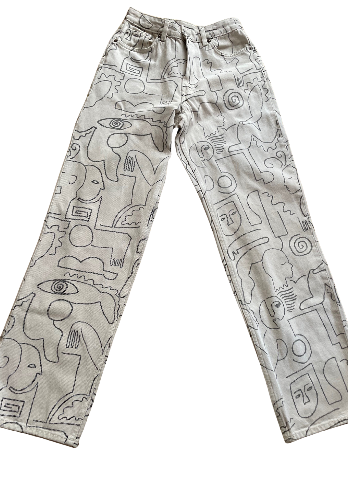 🎨 Pantalon artistique en coton Taille 34  🎨