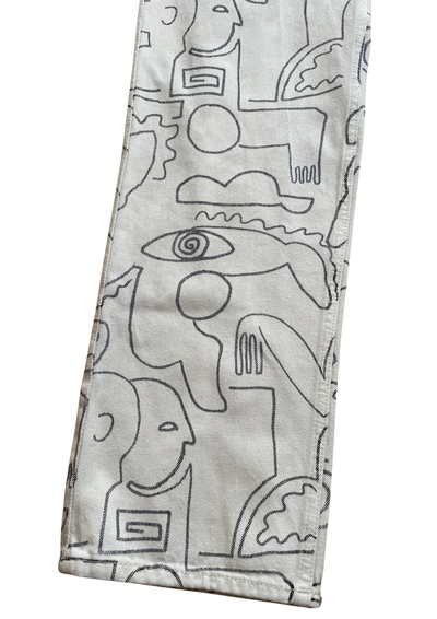 🎨 Pantalon artistique en coton Taille 34  🎨