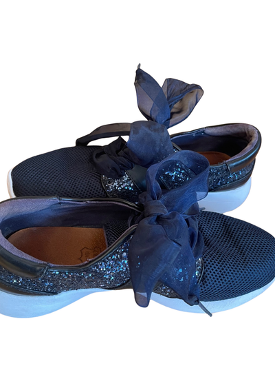 👟 Baskets bleues élégantes avec nœuds en tissu Pointure 37 👟