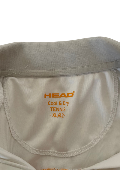 🌟 Polo sportif blanc et orange Taille 42 🌟