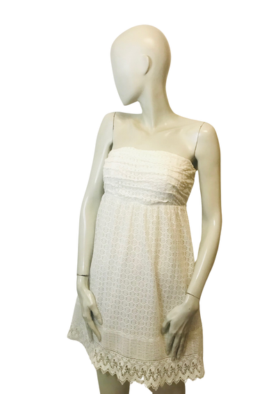 Robe Courte Bustier Dentelle Blanche Taille 36 👗🤍