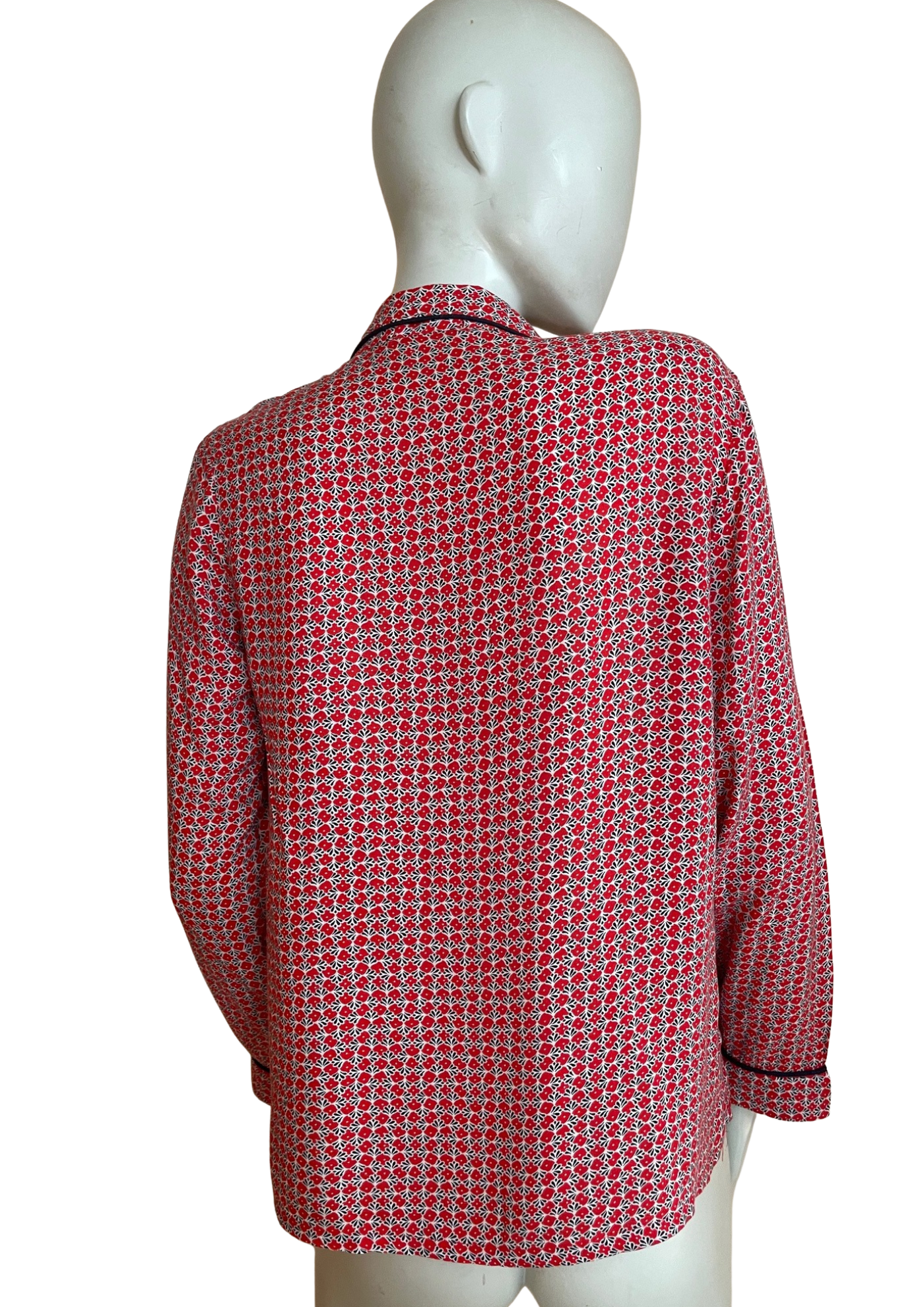 🌺 Chemise imprimée rouge & noire – Taille 36 🌸👚