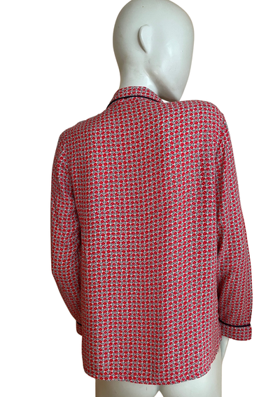 🌺 Chemise imprimée rouge & noire – Taille 36 🌸👚
