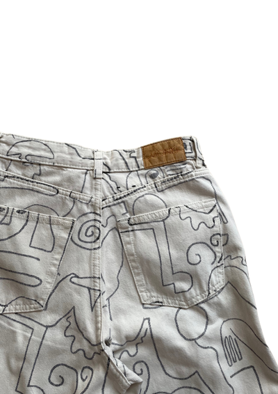 🎨 Pantalon artistique en coton Taille 34  🎨