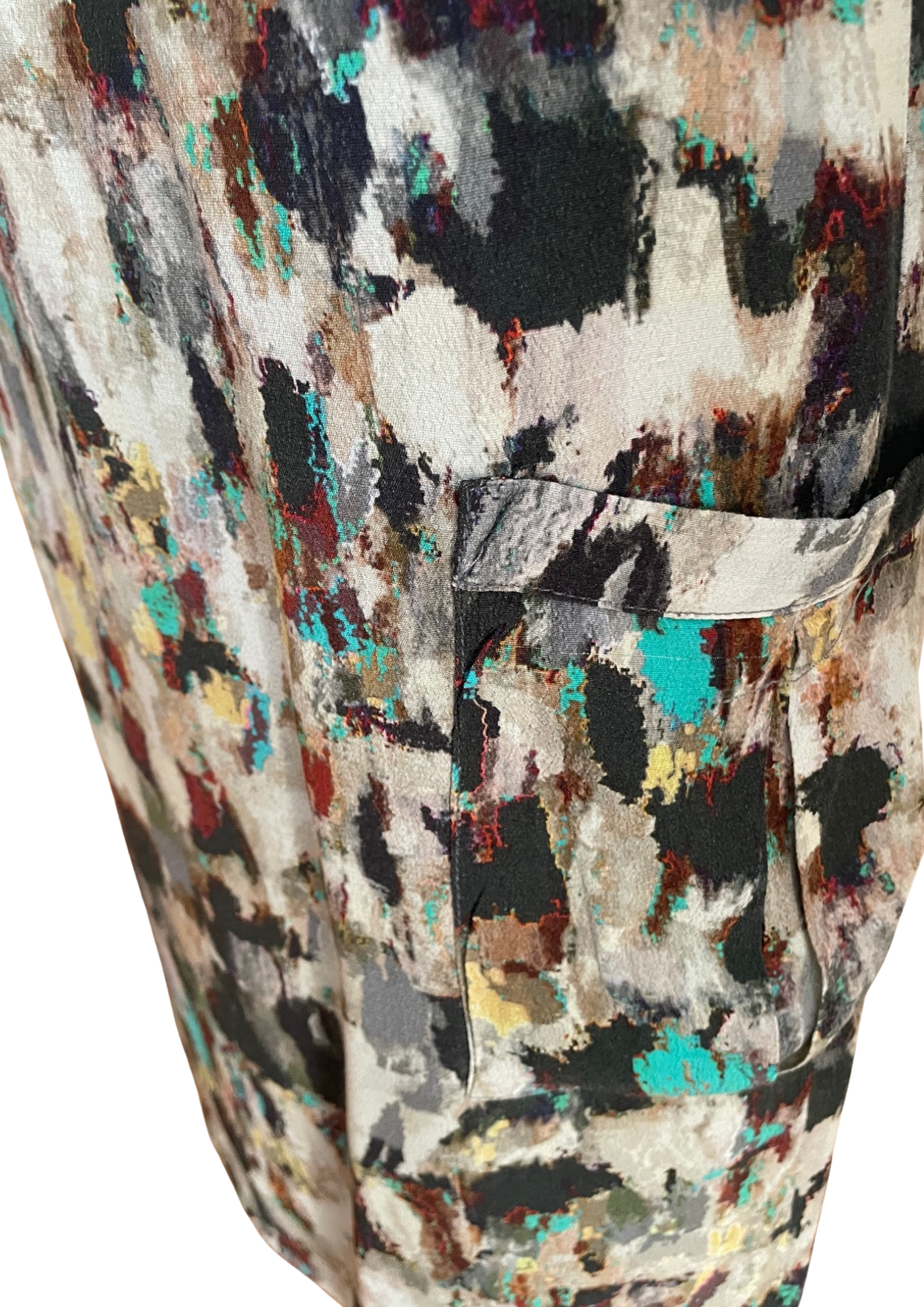 Jupe courte à imprimé abstrait coloré – Taille 40🌈✨
