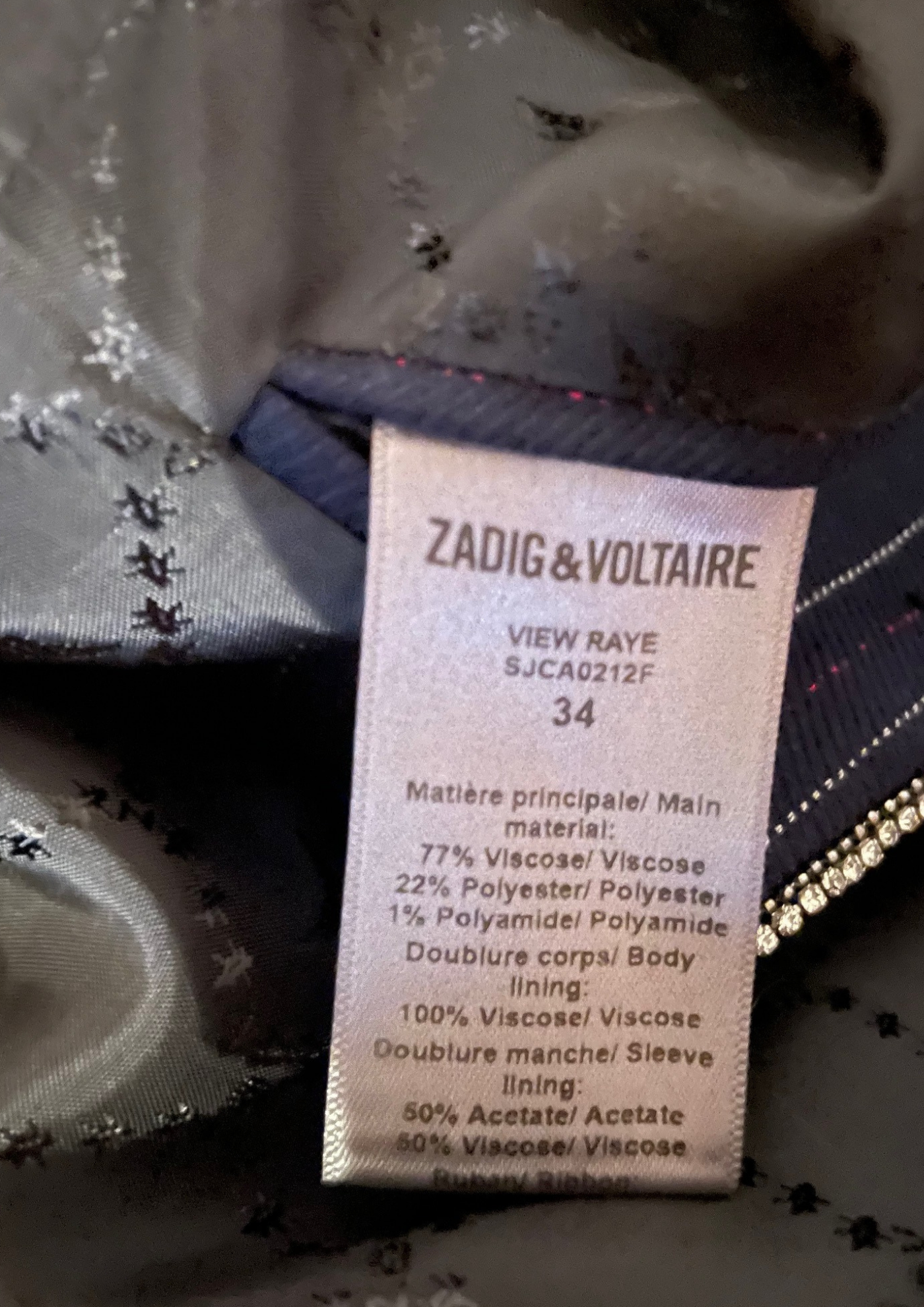 🖤 Veste – Rayures chic et allure rock Taille 34 ✨