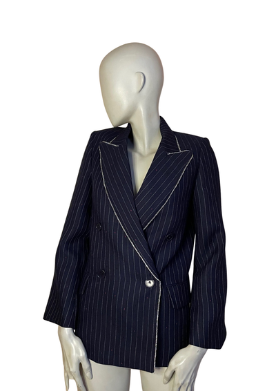 🖤 Veste – Rayures chic et allure rock Taille 34 ✨