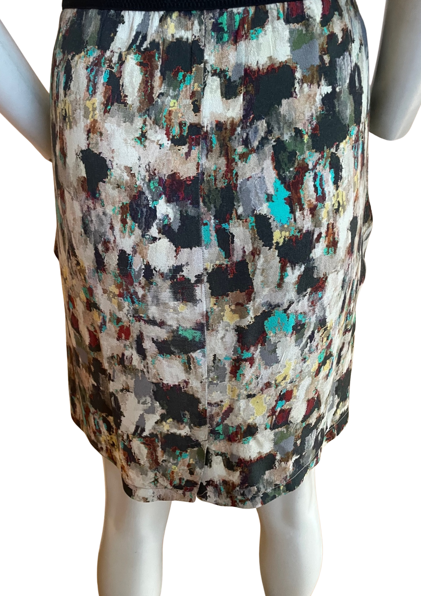 Jupe courte à imprimé abstrait coloré – Taille 40🌈✨