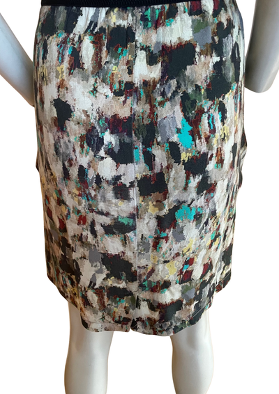 Jupe courte à imprimé abstrait coloré – Taille 40🌈✨