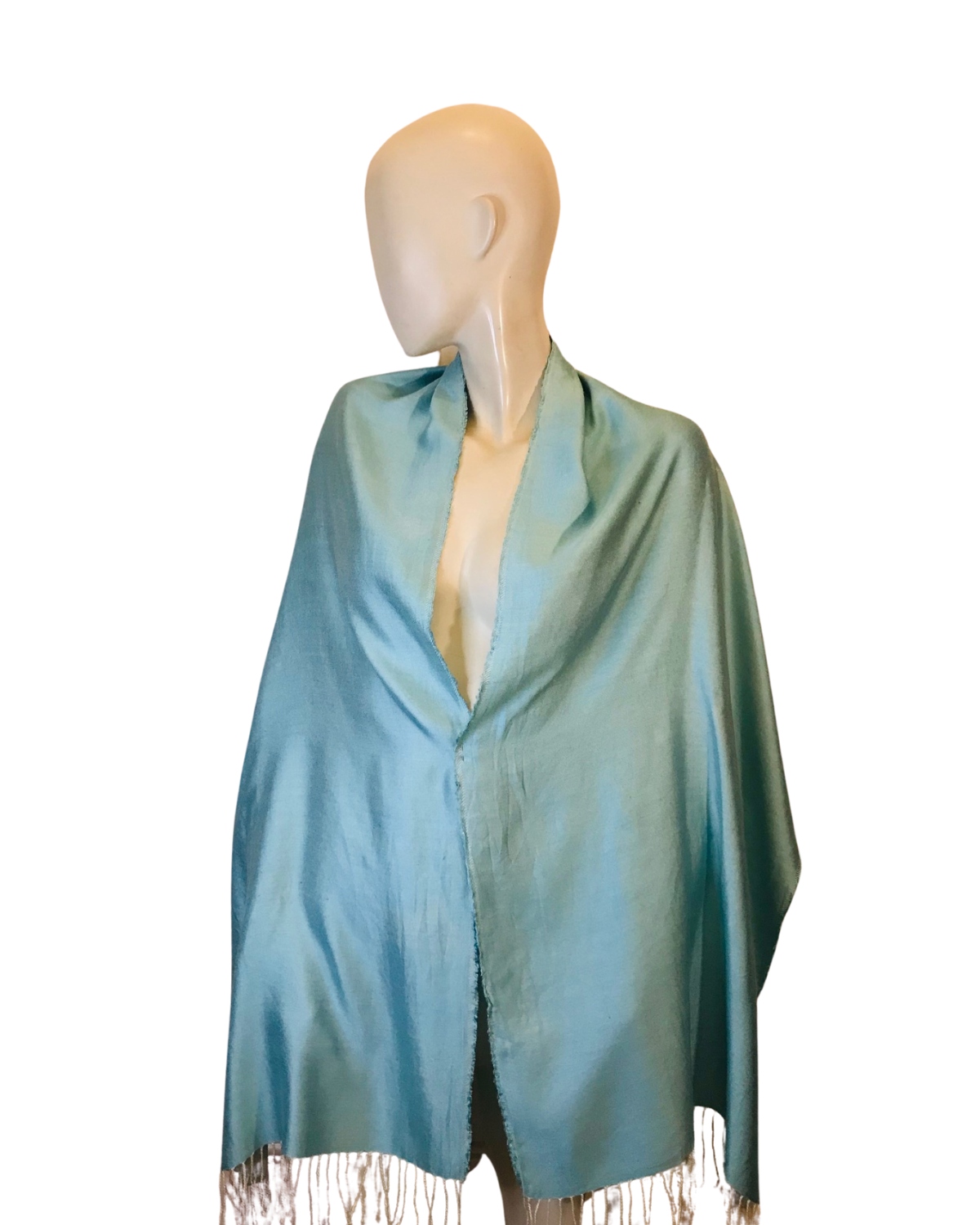✨ Étole en soie turquoise – Élégance venue du Cachemire ✨🧣💎