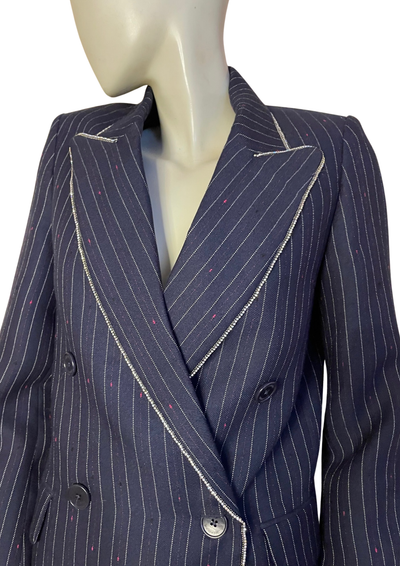 🖤 Veste – Rayures chic et allure rock Taille 34 ✨