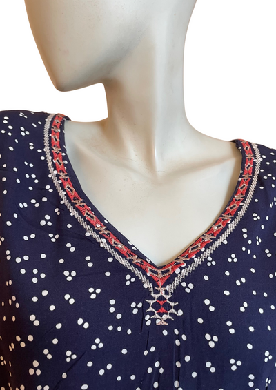 👗 Robe courte bleu marine à pois – Taille 36
