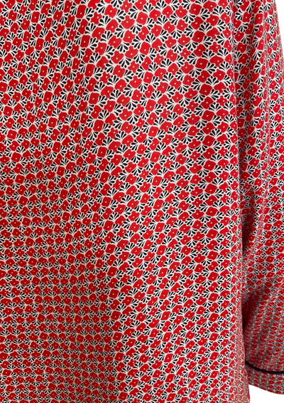 🌺 Chemise imprimée rouge & noire – Taille 36 🌸👚
