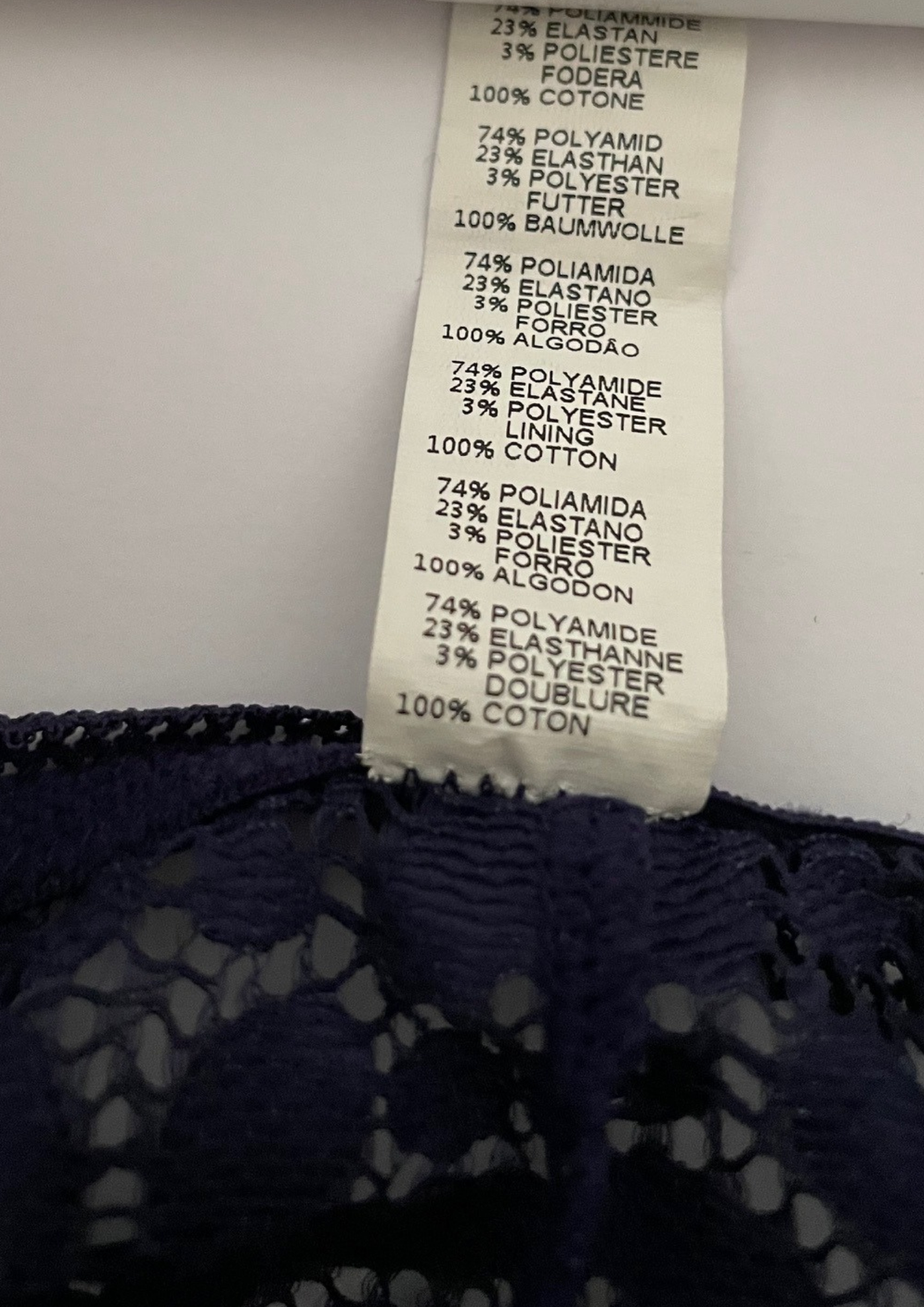 🌺 Culotte en dentelle bleu marine et détails bleus – Taille 44 (Neuve) 🌺