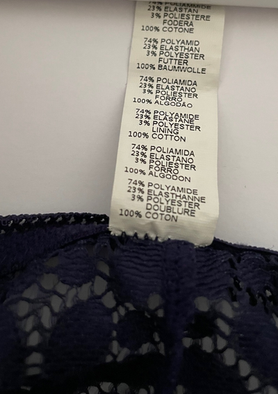 🌺 Culotte en dentelle bleu marine et détails bleus – Taille 44 (Neuve) 🌺