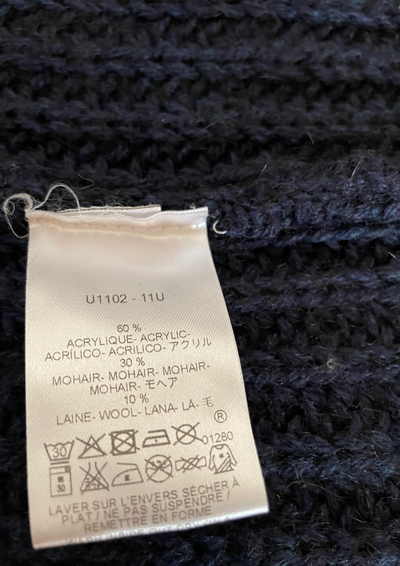 🧥 Gilet long bleu marine en maille Taille 40