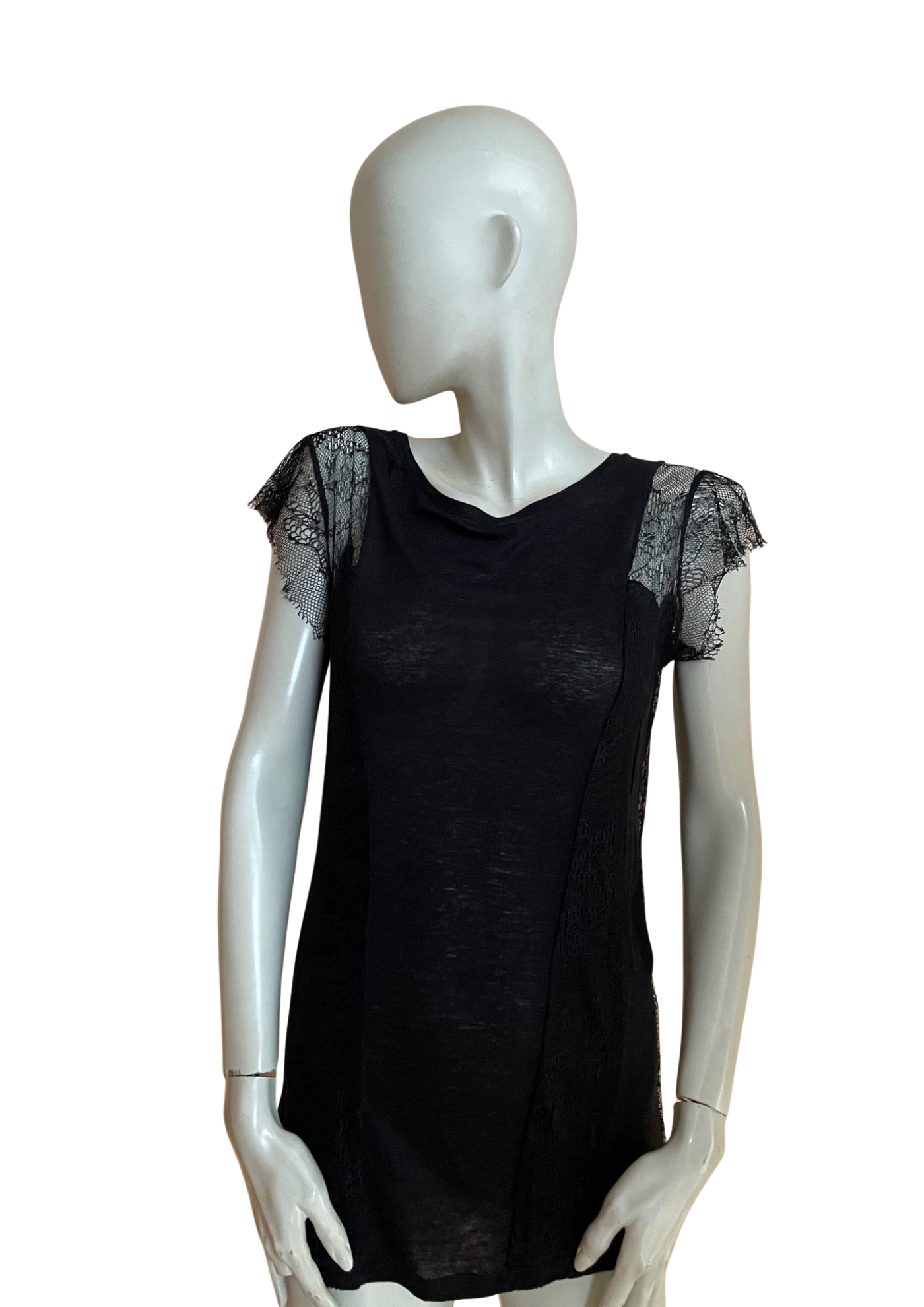 💥 Élégante tunique noire en dentelle Taille 38💥