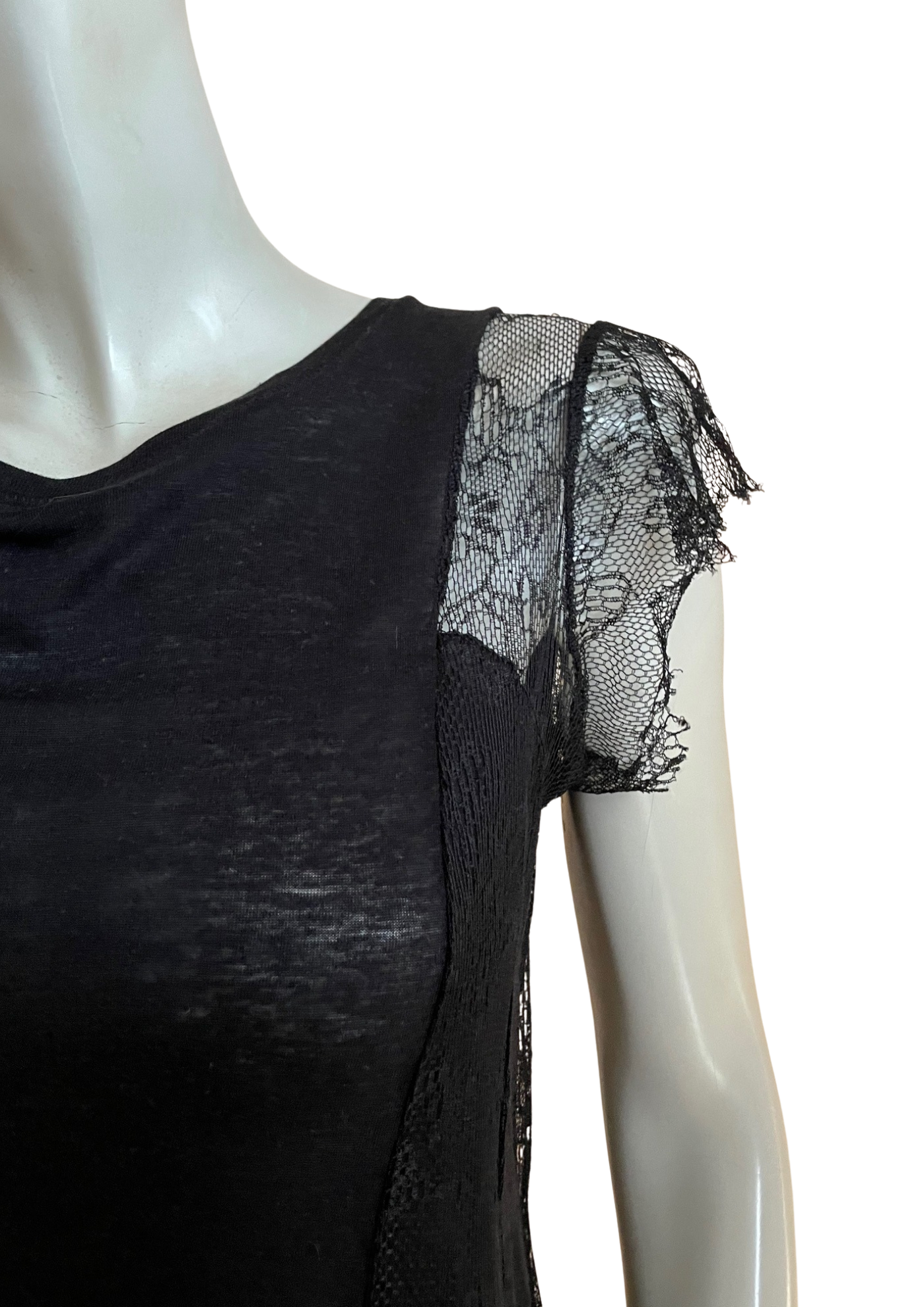 💥 Élégante tunique noire en dentelle Taille 38💥