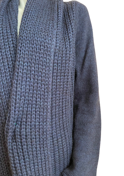 🧥 Gilet long bleu marine en maille Taille 40