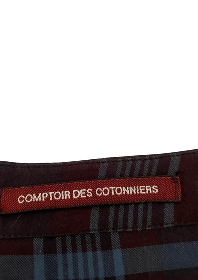 💜👗 Robe courte  à carreaux prune & bleu – Taille 38 🌟