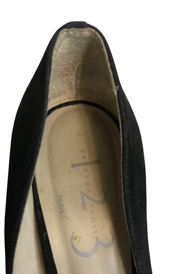 👠 Escarpins noirs open toe 🎀 – Pointure 40 (pied fin)