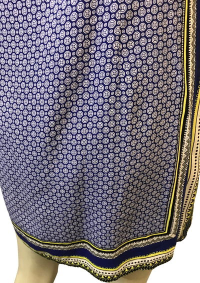 Robe d’été bleu roi à motifs géométriques – Taille 36 🌟