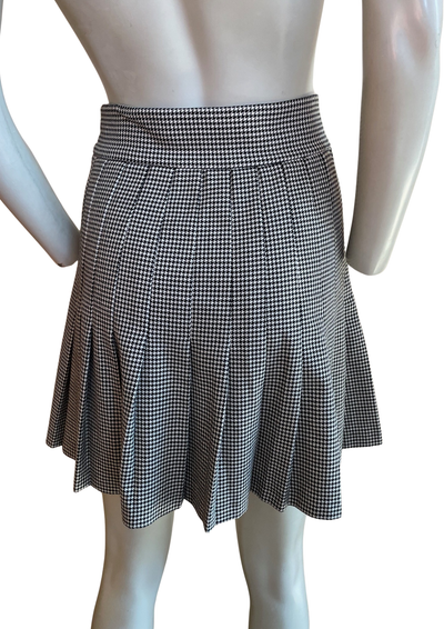 Jupe évasée pied-de-poule avec ceinture – Taille 36 ✨