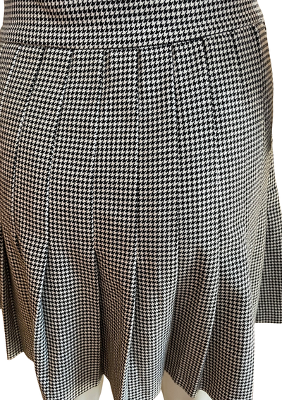 Jupe évasée pied-de-poule avec ceinture – Taille 36 ✨