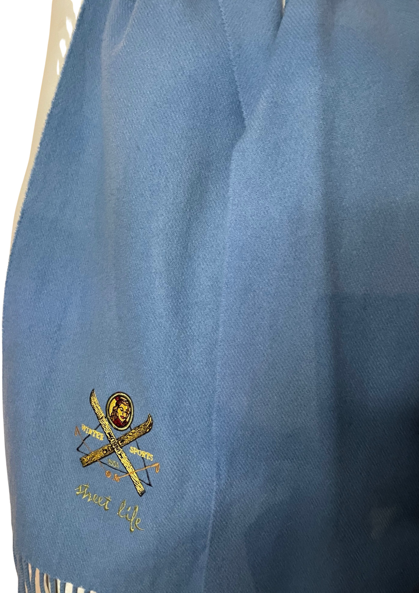 🧣✨ Écharpe 100% Laine Vierge – Bleue